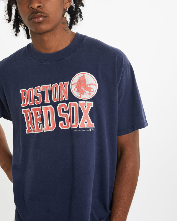 Vintage 1997 MLB Boston Red Sox Tee <br>L , The Real Deal , newtown, sydney, australia, thrift store, opshop, preloved, secondhand, sustainable, retro, antique, 70s, 80s, 90s, 2000s, 00s, fashion, clothing, streetwear, trendy, garment, style, boutique, store, shop, archive, sale, cheap, best, top