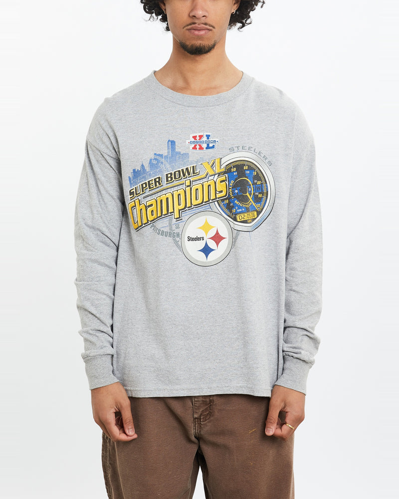 Vintage NFL Pittsburgh Steelers Long Sleeve Tee <br>M , The Real Deal , newtown, sydney, australia, thrift store, opshop, preloved, secondhand, sustainable, retro, antique, 70s, 80s, 90s, 2000s, 00s, fashion, clothing, streetwear, trendy, garment, style, boutique, store, shop, archive, sale, cheap, best, top