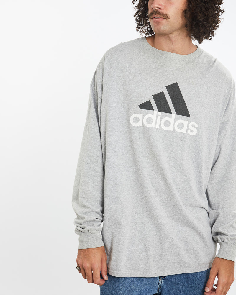 Vintage Adidas Long Sleeve Tee <br>XXL , The Real Deal , newtown, sydney, australia, thrift store, opshop, preloved, secondhand, sustainable, retro, antique, 70s, 80s, 90s, 2000s, 00s, fashion, clothing, streetwear, trendy, garment, style, boutique, store, shop, archive, sale, cheap, best, top