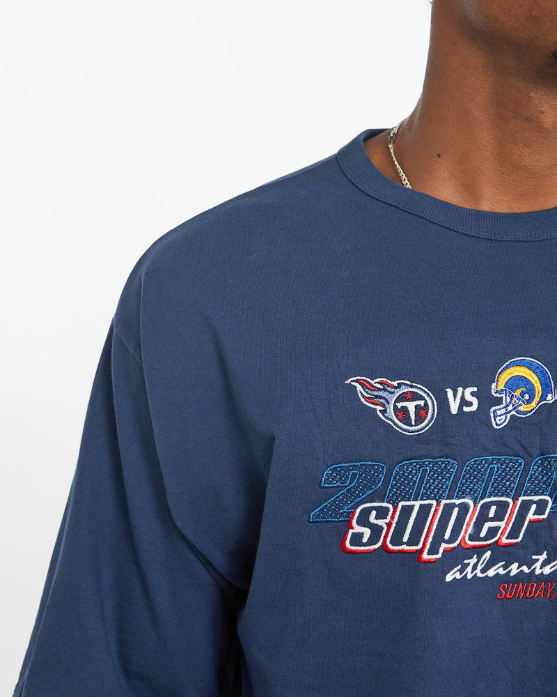 Vintage Titans Vs Rams Super Bowl Tee <br>XL , The Real Deal , newtown, sydney, australia, thrift store, opshop, preloved, secondhand, sustainable, retro, antique, 70s, 80s, 90s, 2000s, 00s, fashion, clothing, streetwear, trendy, garment, style, boutique, store, shop, archive, sale, cheap, best, top