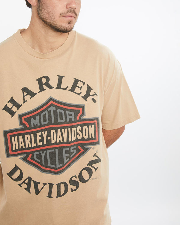 Vintage, 1998, Harley, Davidson, Tee, The Real Deal, size extra large, colour Beige, newtown, sydney, australia, thrift store, opshop, preloved, secondhand, sustainable, retro, antique, 70s, 80s, 90s, 2000s, 00s, fashion, clothing, streetwear, trendy, garment, style, boutique, store, shop, archive, sale, cheap, best, top, T-Shirts