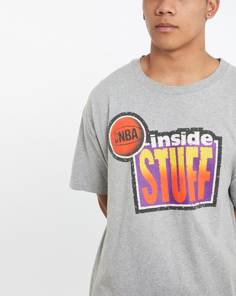 Vintage 90s Champion NBA 'Inside Stuff' Tee <br>L , The Real Deal , newtown, sydney, australia, thrift store, opshop, preloved, secondhand, sustainable, retro, antique, 70s, 80s, 90s, 2000s, 00s, fashion, clothing, streetwear, trendy, garment, style, boutique, store, shop, archive, sale, cheap, best, top