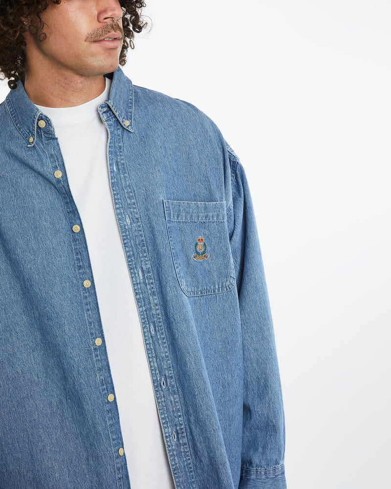 Vintage 90s Chaps Ralph Lauren Denim Button Up Shirt <br>XXL