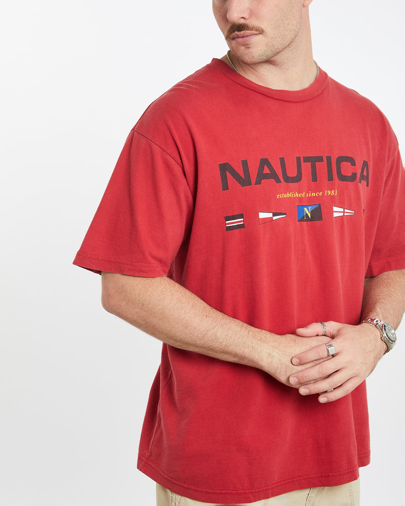 Vintage 90s Nautica Tee <br>L , The Real Deal , newtown, sydney, australia, thrift store, opshop, preloved, secondhand, sustainable, retro, antique, 70s, 80s, 90s, 2000s, 00s, fashion, clothing, streetwear, trendy, garment, style, boutique, store, shop, archive, sale, cheap, best, top