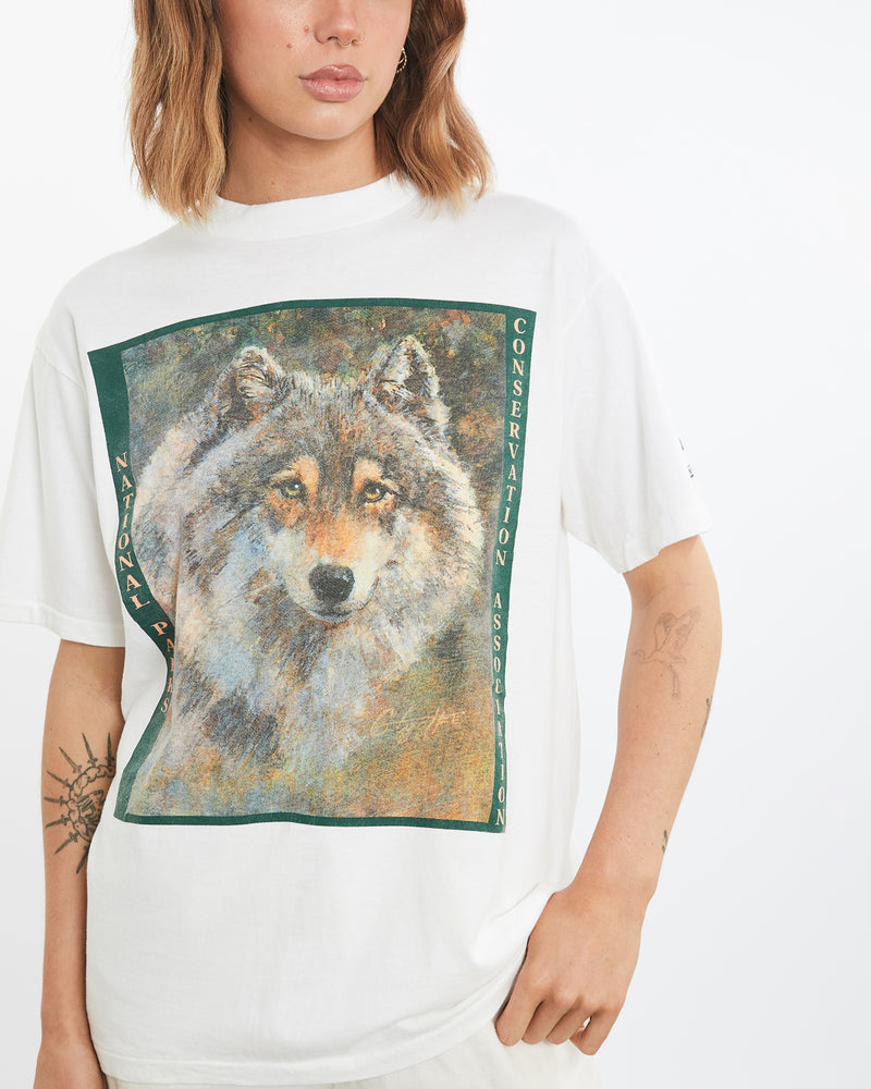 Vintage 90s Wolf National Park Wildlife Tee <br>M