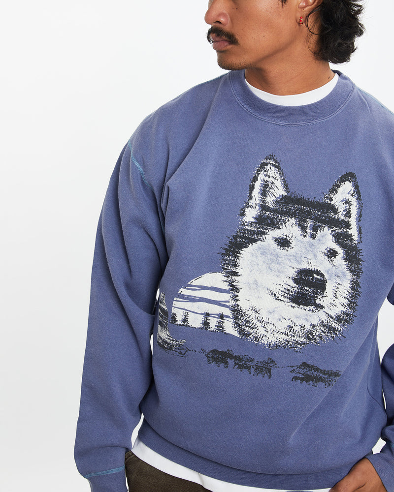 Vintage Wildlife Wolf Sweatshirt <br>M , The Real Deal , newtown, sydney, australia, thrift store, opshop, preloved, secondhand, sustainable, retro, antique, 70s, 80s, 90s, 2000s, 00s, fashion, clothing, streetwear, trendy, garment, style, boutique, store, shop, archive, sale, cheap, best, top