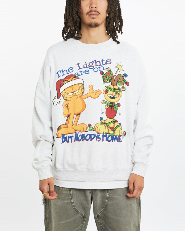 Vintage 90s Garfield Christmas Sweatshirt <br>L