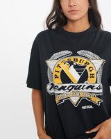 Vintage, 1991, NHL, Pittsburgh, Penguins, Tee, The Real Deal, size small, colour Black, newtown, sydney, australia, thrift store, opshop, preloved, secondhand, sustainable, retro, antique, 70s, 80s, 90s, 2000s, 00s, fashion, clothing, streetwear, trendy, garment, style, boutique, store, shop, archive, sale, cheap, best, top, T-Shirts