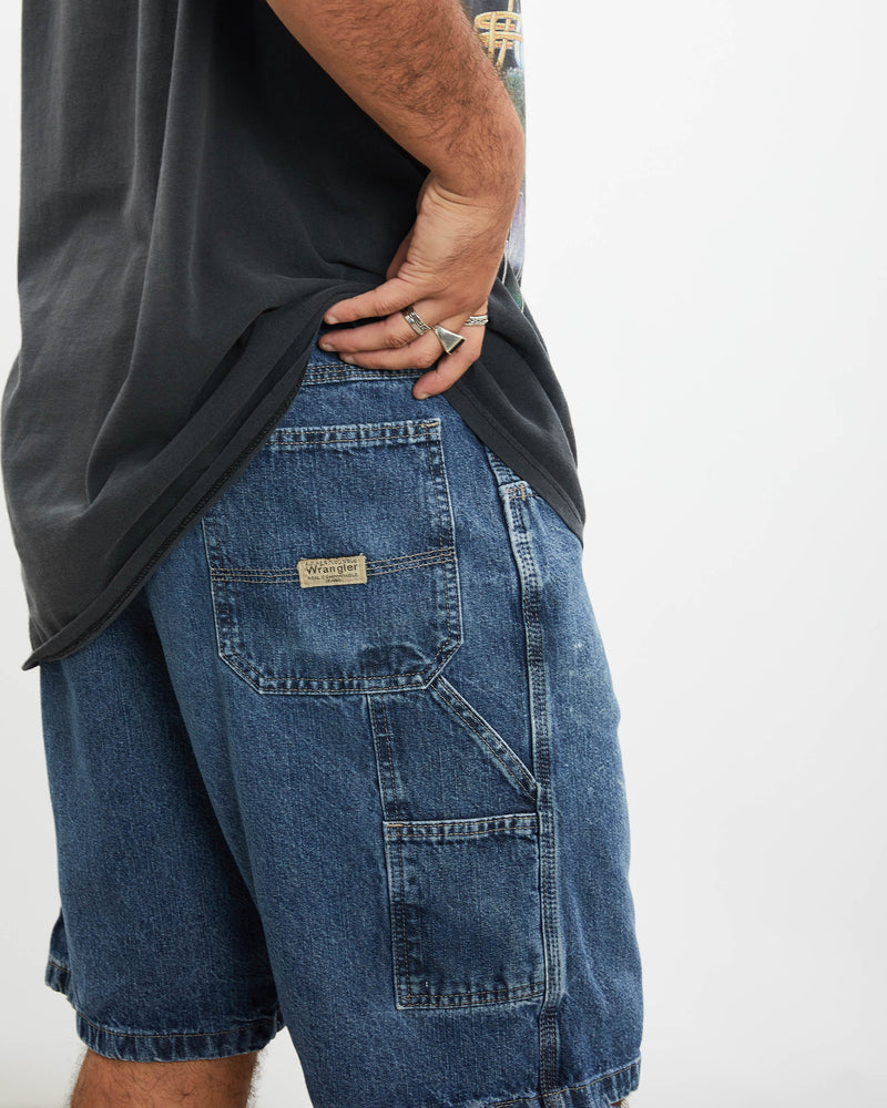 Vintage Wrangler Denim Carpenter Shorts <br>38" , The Real Deal , newtown, sydney, australia, thrift store, opshop, preloved, secondhand, sustainable, retro, antique, 70s, 80s, 90s, 2000s, 00s, fashion, clothing, streetwear, trendy, garment, style, boutique, store, shop, archive, sale, cheap, best, top