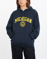 Vintage University of Michigan Hooded Sweatshirt <br>M , The Real Deal , newtown, sydney, australia, thrift store, opshop, preloved, secondhand, sustainable, retro, antique, 70s, 80s, 90s, 2000s, 00s, fashion, clothing, streetwear, trendy, garment, style, boutique, store, shop, archive, sale, cheap, best, top