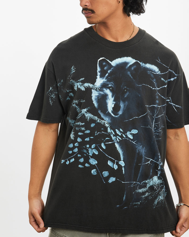 Vintage 90s Wolf Wildlife Tee <br>L , The Real Deal , newtown, sydney, australia, thrift store, opshop, preloved, secondhand, sustainable, retro, antique, 70s, 80s, 90s, 2000s, 00s, fashion, clothing, streetwear, trendy, garment, style, boutique, store, shop, archive, sale, cheap, best, top