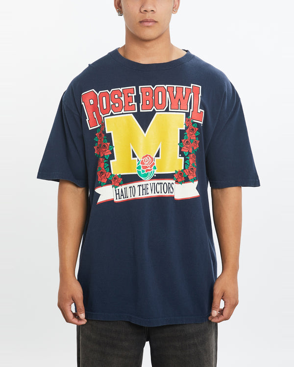 Vintage 90s NCAA University of Michigan Wolverines Rose Bowl Tee <br>L , The Real Deal , newtown, sydney, australia, thrift store, opshop, preloved, secondhand, sustainable, retro, antique, 70s, 80s, 90s, 2000s, 00s, fashion, clothing, streetwear, trendy, garment, style, boutique, store, shop, archive, sale, cheap, best, top