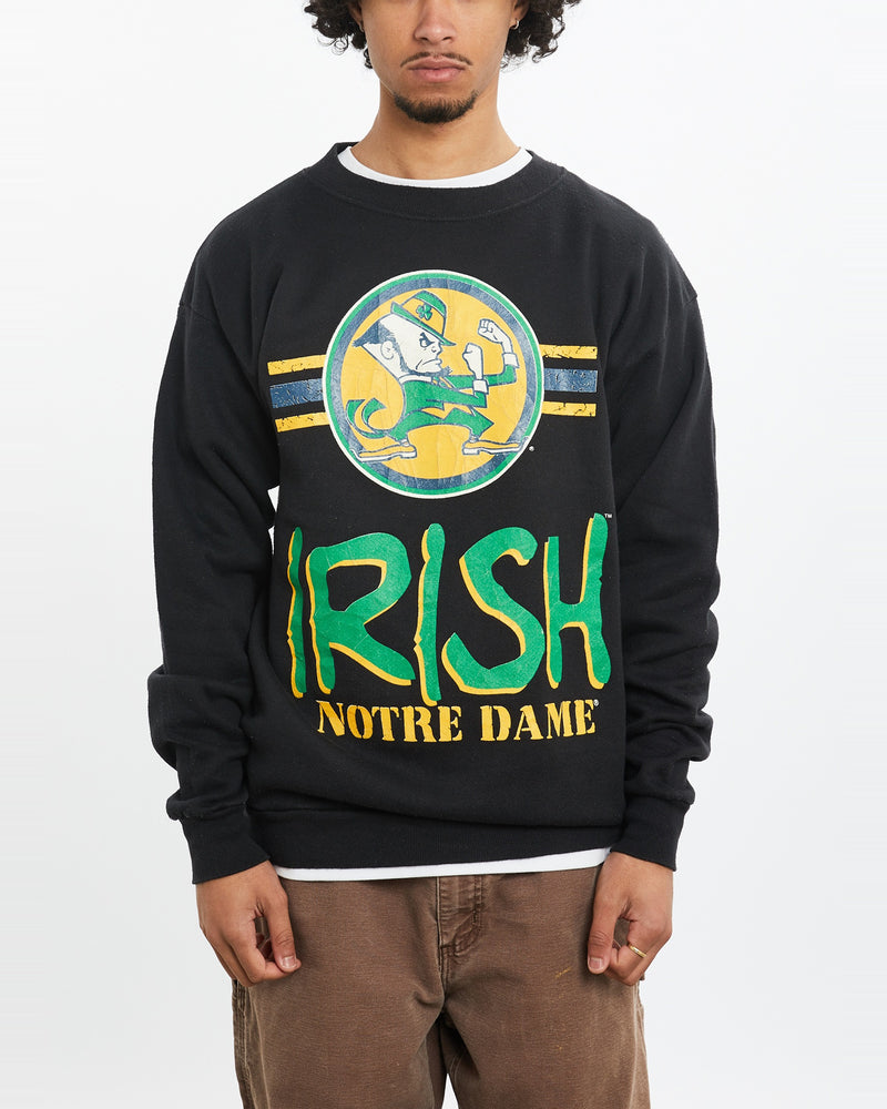 Vintage 90s NCAA Notre Dame Fighting Irish Sweatshirt <br>M , The Real Deal , newtown, sydney, australia, thrift store, opshop, preloved, secondhand, sustainable, retro, antique, 70s, 80s, 90s, 2000s, 00s, fashion, clothing, streetwear, trendy, garment, style, boutique, store, shop, archive, sale, cheap, best, top