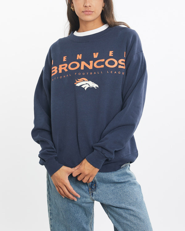 Vintage, NFL, Denver, Broncos, Sweatshirt, The Real Deal, size small, colour Navy, newtown, sydney, australia, thrift store, opshop, preloved, secondhand, sustainable, retro, antique, 70s, 80s, 90s, 2000s, 00s, fashion, clothing, streetwear, trendy, garment, style, boutique, store, shop, archive, sale, cheap, best, top, Sweats and hoodies