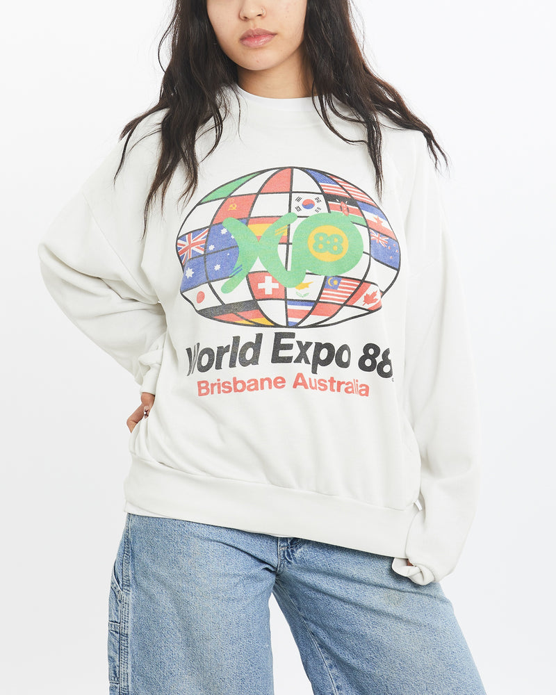 Vintage 1988 World Expo Brisbane Australia Sweatshirt <br>XS , The Real Deal , newtown, sydney, australia, thrift store, opshop, preloved, secondhand, sustainable, retro, antique, 70s, 80s, 90s, 2000s, 00s, fashion, clothing, streetwear, trendy, garment, style, boutique, store, shop, archive, sale, cheap, best, top