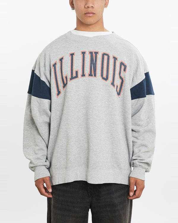 Vintage 90s NCAA University of Illinois Fighting Illini Sweatshirt <br>XL , The Real Deal , newtown, sydney, australia, thrift store, opshop, preloved, secondhand, sustainable, retro, antique, 70s, 80s, 90s, 2000s, 00s, fashion, clothing, streetwear, trendy, garment, style, boutique, store, shop, archive, sale, cheap, best, top