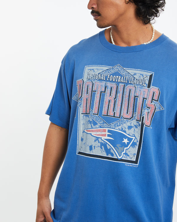 Vintage 1993 NFL New England Patriots Tee <br>XL , The Real Deal , newtown, sydney, australia, thrift store, opshop, preloved, secondhand, sustainable, retro, antique, 70s, 80s, 90s, 2000s, 00s, fashion, clothing, streetwear, trendy, garment, style, boutique, store, shop, archive, sale, cheap, best, top