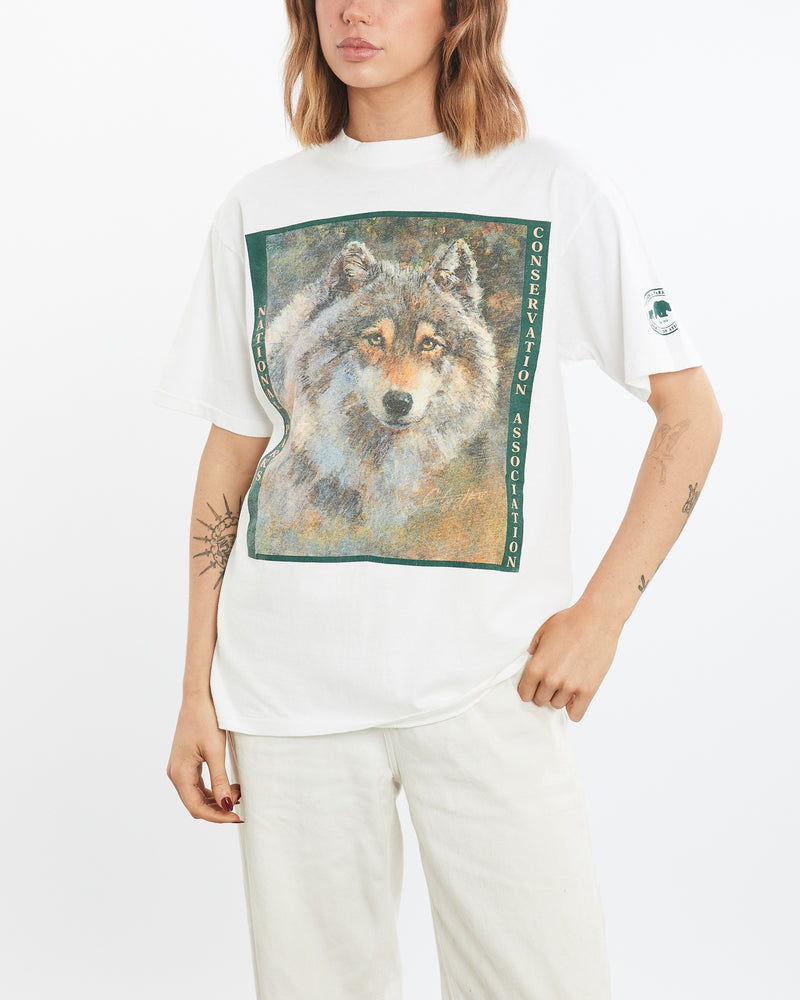 Vintage 90s Wolf National Park Wildlife Tee <br>M , The Real Deal , newtown, sydney, australia, thrift store, opshop, preloved, secondhand, sustainable, retro, antique, 70s, 80s, 90s, 2000s, 00s, fashion, clothing, streetwear, trendy, garment, style, boutique, store, shop, archive, sale, cheap, best, top