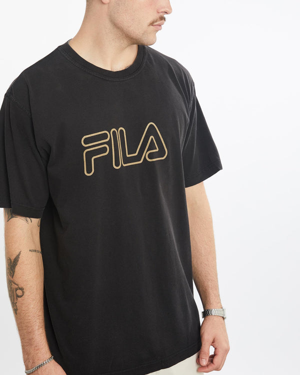 Vintage, 90s, Fila, Tee, The Real Deal, size extra large, colour Black, newtown, sydney, australia, thrift store, opshop, preloved, secondhand, sustainable, retro, antique, 70s, 80s, 90s, 2000s, 00s, fashion, clothing, streetwear, trendy, garment, style, boutique, store, shop, archive, sale, cheap, best, top, T-Shirts