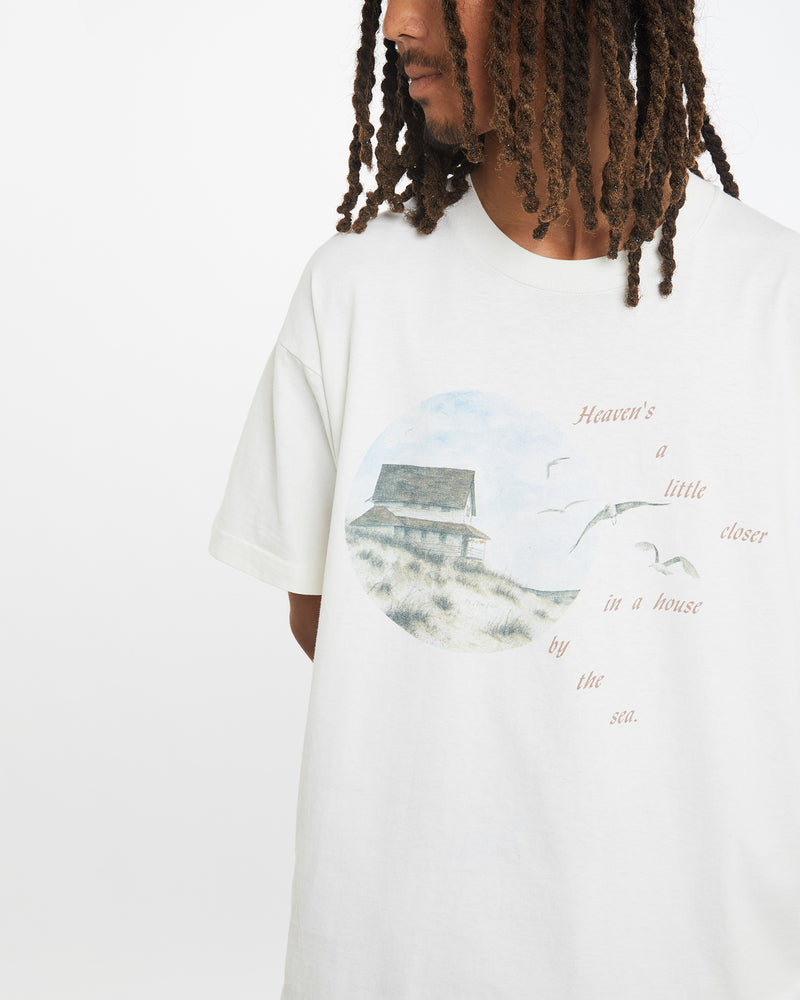 Vintage 90s 'Heavens A Little Closer' Tee <br>L