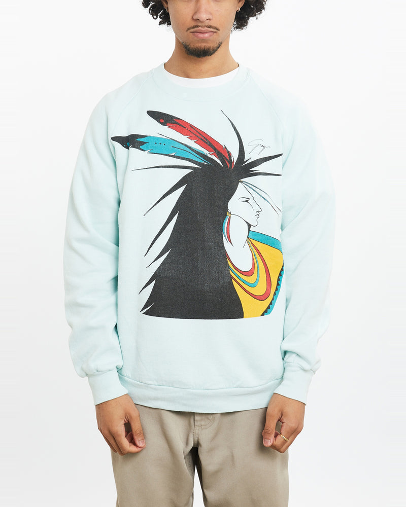 Vintage 90s Native American Sweatshirt <br>M