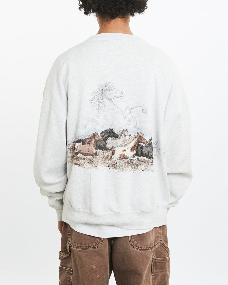 Vintage 90s Wildlife Ridin-Hy Ranch Sweatshirt <br>M