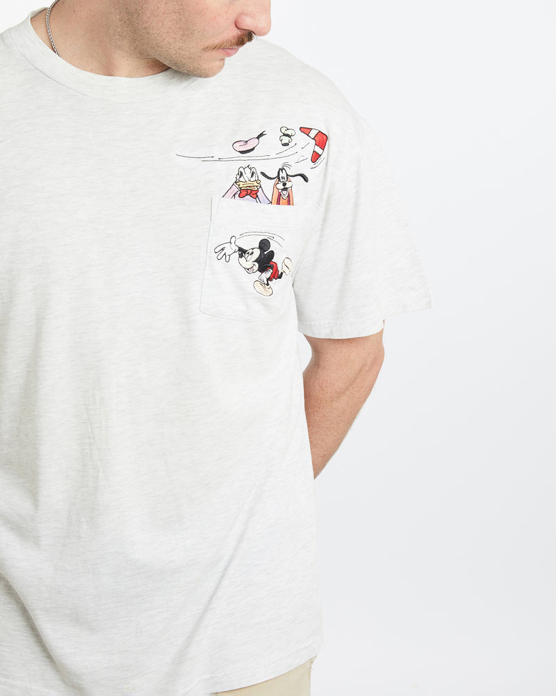 Vintage 90s Disney Mickey Mouse Pocket Tee <br>L , The Real Deal , newtown, sydney, australia, thrift store, opshop, preloved, secondhand, sustainable, retro, antique, 70s, 80s, 90s, 2000s, 00s, fashion, clothing, streetwear, trendy, garment, style, boutique, store, shop, archive, sale, cheap, best, top