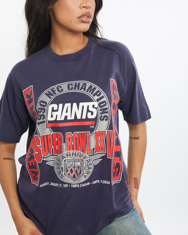 Vintage 1990 NFL New York Giants Super Bowl Tee <br>S , The Real Deal , newtown, sydney, australia, thrift store, opshop, preloved, secondhand, sustainable, retro, antique, 70s, 80s, 90s, 2000s, 00s, fashion, clothing, streetwear, trendy, garment, style, boutique, store, shop, archive, sale, cheap, best, top