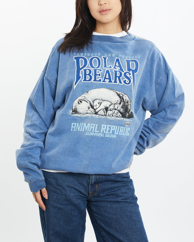 Vintage 1991 Wildlife Polar Bears Sweatshirt <br>S