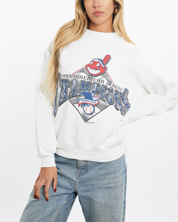 Vintage 1995 MLB Cleveland Indians Sweatshirt <br>XS , The Real Deal , newtown, sydney, australia, thrift store, opshop, preloved, secondhand, sustainable, retro, antique, 70s, 80s, 90s, 2000s, 00s, fashion, clothing, streetwear, trendy, garment, style, boutique, store, shop, archive, sale, cheap, best, top