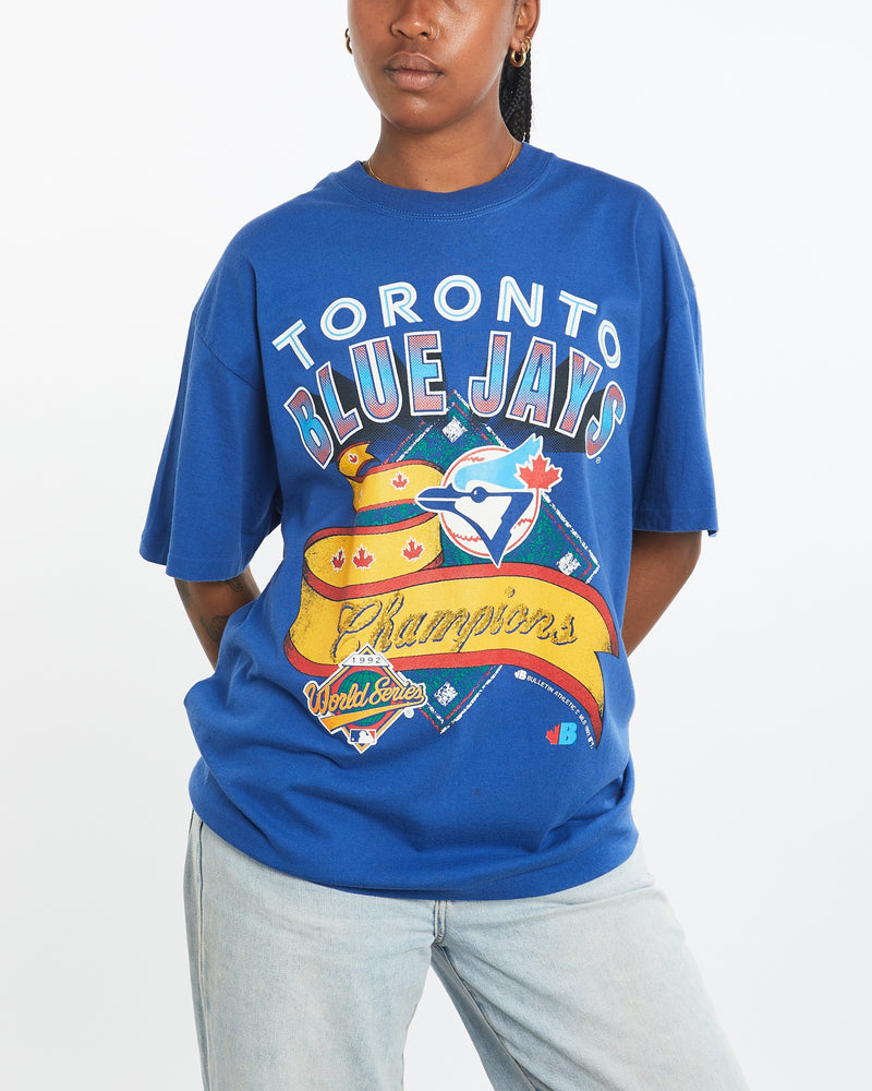 Vintage 1992 MLB Toronto Blue Jays Tee <br>L , The Real Deal , newtown, sydney, australia, thrift store, opshop, preloved, secondhand, sustainable, retro, antique, 70s, 80s, 90s, 2000s, 00s, fashion, clothing, streetwear, trendy, garment, style, boutique, store, shop, archive, sale, cheap, best, top