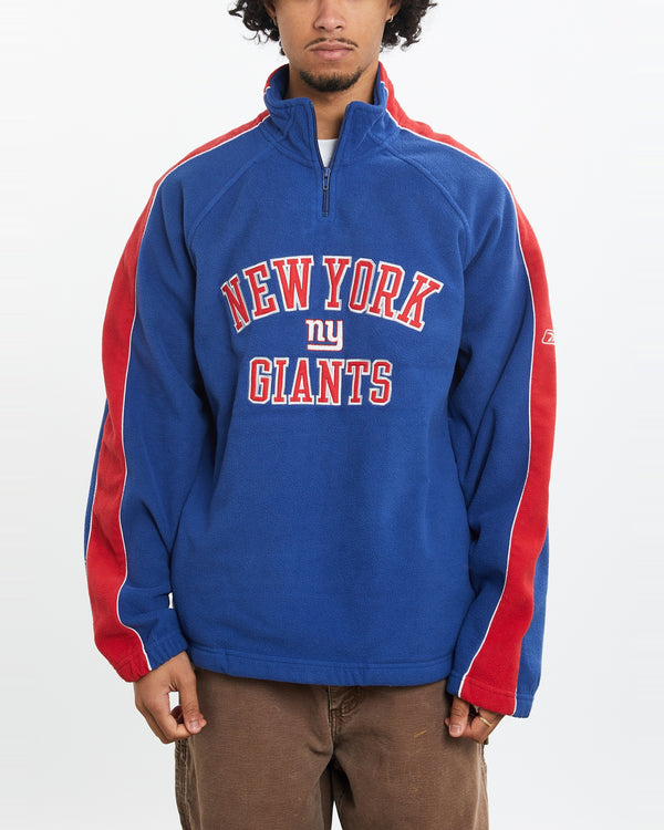 Vintage NFL New York Giants Quarter Zip Fleece Sweatshirt <br>M , The Real Deal , newtown, sydney, australia, thrift store, opshop, preloved, secondhand, sustainable, retro, antique, 70s, 80s, 90s, 2000s, 00s, fashion, clothing, streetwear, trendy, garment, style, boutique, store, shop, archive, sale, cheap, best, top