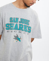 Vintage NHL San Jose Sharks Tee <br>M , The Real Deal , newtown, sydney, australia, thrift store, opshop, preloved, secondhand, sustainable, retro, antique, 70s, 80s, 90s, 2000s, 00s, fashion, clothing, streetwear, trendy, garment, style, boutique, store, shop, archive, sale, cheap, best, top