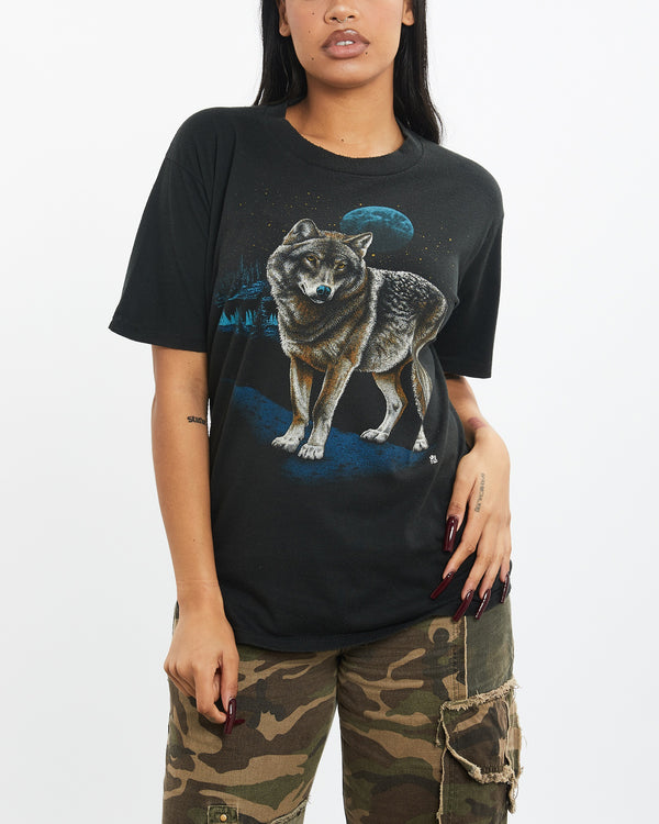 Vintage 1987 Wildlife Wolf Tee <br>S