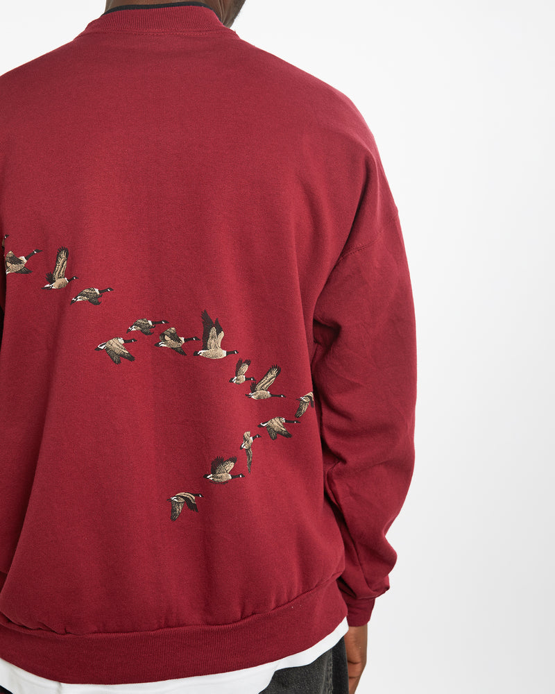 Vintage 90s Geese Wildlife Sweatshirt <br>L , The Real Deal , newtown, sydney, australia, thrift store, opshop, preloved, secondhand, sustainable, retro, antique, 70s, 80s, 90s, 2000s, 00s, fashion, clothing, streetwear, trendy, garment, style, boutique, store, shop, archive, sale, cheap, best, top