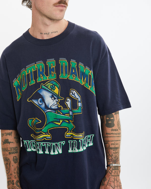 Vintage 90s NCAA Notre Dame Fighting Irish Tee <br>L , The Real Deal , newtown, sydney, australia, thrift store, opshop, preloved, secondhand, sustainable, retro, antique, 70s, 80s, 90s, 2000s, 00s, fashion, clothing, streetwear, trendy, garment, style, boutique, store, shop, archive, sale, cheap, best, top