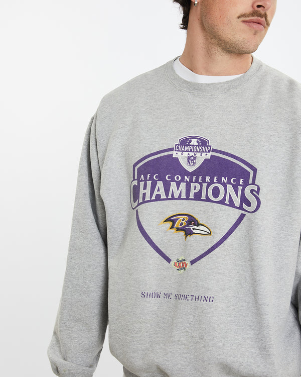 Vintage NFL Baltimore Ravens Sweatshirt <br>XL , The Real Deal , newtown, sydney, australia, thrift store, opshop, preloved, secondhand, sustainable, retro, antique, 70s, 80s, 90s, 2000s, 00s, fashion, clothing, streetwear, trendy, garment, style, boutique, store, shop, archive, sale, cheap, best, top