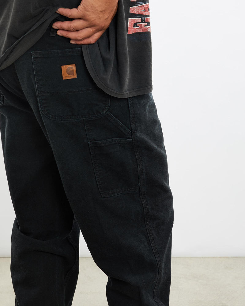 Vintage, Carhartt, Carpenter, Pants, The Real Deal, size 38", colour Black, newtown, sydney, australia, thrift store, opshop, preloved, secondhand, sustainable, retro, antique, 70s, 80s, 90s, 2000s, 00s, fashion, clothing, streetwear, trendy, garment, style, boutique, store, shop, archive, sale, cheap, best, top, Pants