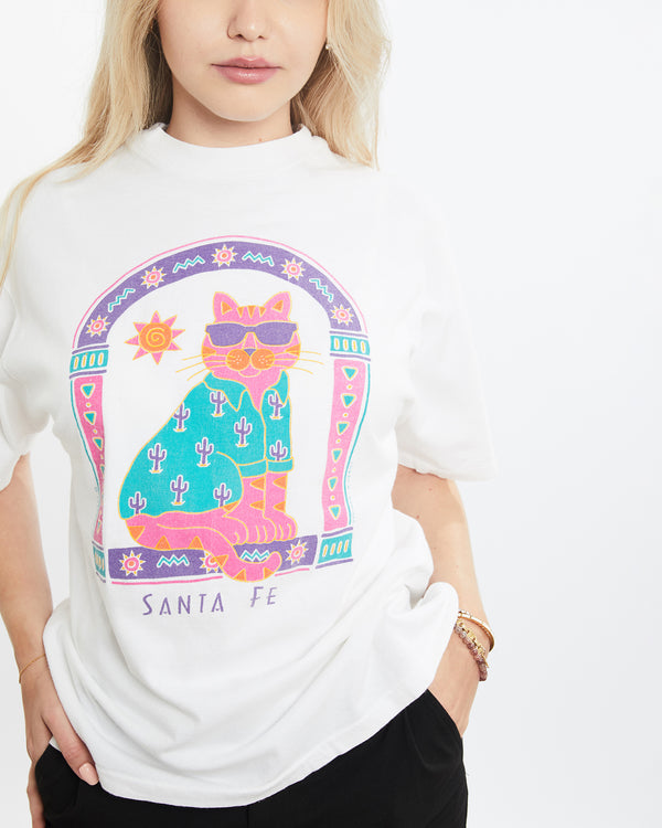 Vintage 1992 Santa Fe Cat Tee <br>S , The Real Deal , newtown, sydney, australia, thrift store, opshop, preloved, secondhand, sustainable, retro, antique, 70s, 80s, 90s, 2000s, 00s, fashion, clothing, streetwear, trendy, garment, style, boutique, store, shop, archive, sale, cheap, best, top