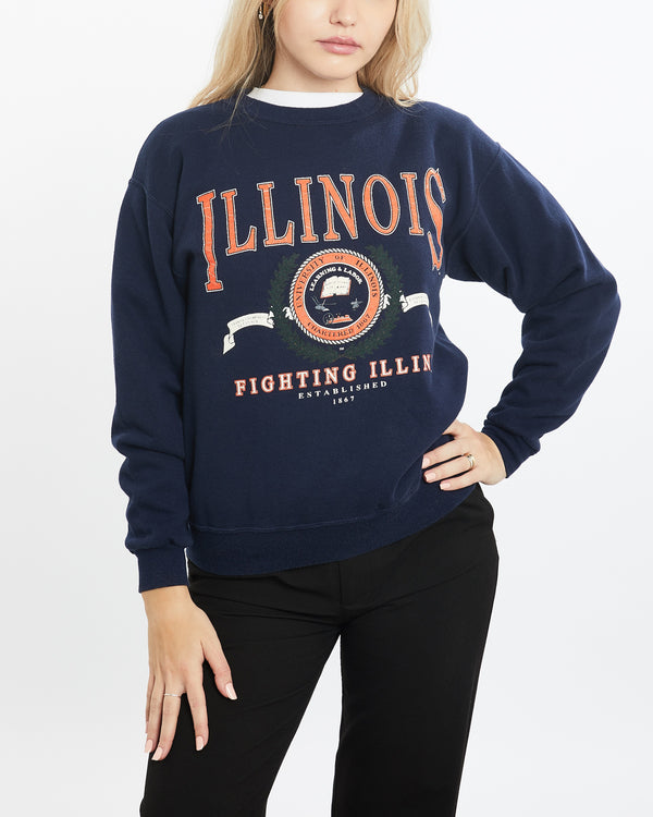 Vintage 90s NCAA University of Illinois Fighting Illini Sweatshirt <br>XS , The Real Deal , newtown, sydney, australia, thrift store, opshop, preloved, secondhand, sustainable, retro, antique, 70s, 80s, 90s, 2000s, 00s, fashion, clothing, streetwear, trendy, garment, style, boutique, store, shop, archive, sale, cheap, best, top