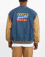 Vintage Friday Night Fever Denim Bomber Jacket <br>XL , The Real Deal , newtown, sydney, australia, thrift store, opshop, preloved, secondhand, sustainable, retro, antique, 70s, 80s, 90s, 2000s, 00s, fashion, clothing, streetwear, trendy, garment, style, boutique, store, shop, archive, sale, cheap, best, top