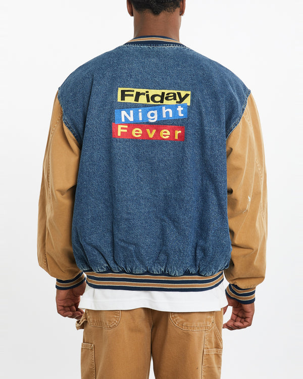 Vintage Friday Night Fever Denim Bomber Jacket <br>XL