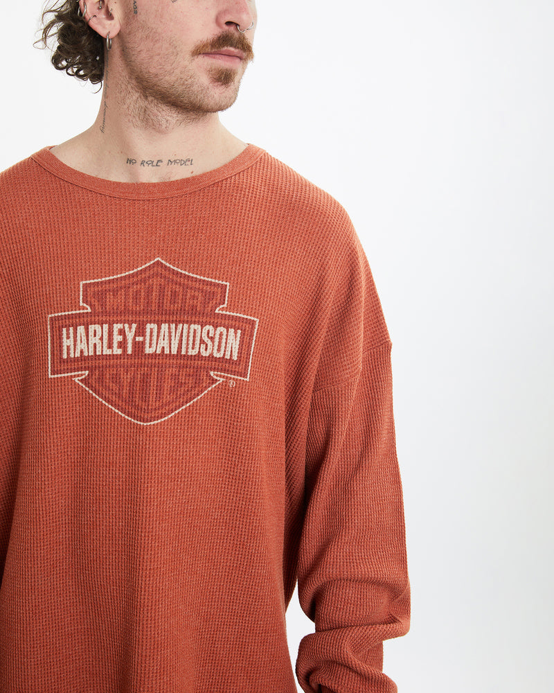 Vintage 90s Harley Davidson Long Sleeve Thermal Tee <br>XL , The Real Deal , newtown, sydney, australia, thrift store, opshop, preloved, secondhand, sustainable, retro, antique, 70s, 80s, 90s, 2000s, 00s, fashion, clothing, streetwear, trendy, garment, style, boutique, store, shop, archive, sale, cheap, best, top