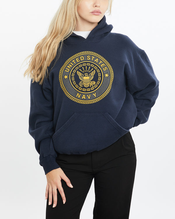 Vintage 90s United States Navy Hooded Sweatshirt <br>XS