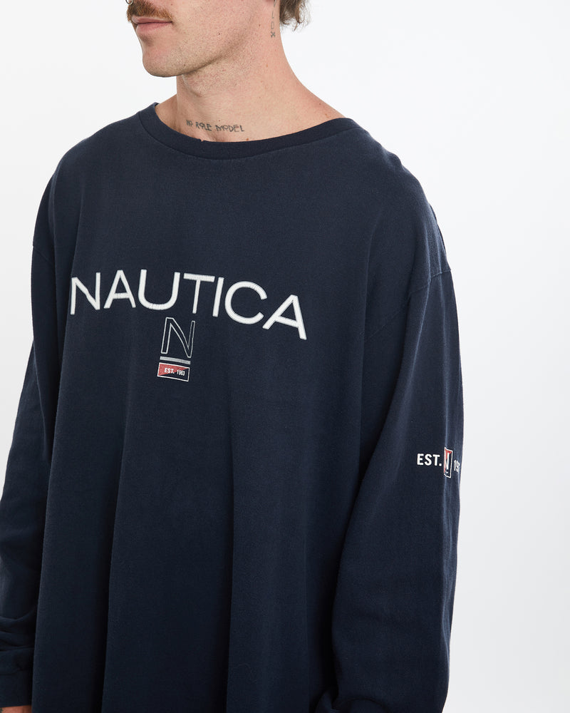 Vintage Nautica Long Sleeve Tee <br>XL , The Real Deal , newtown, sydney, australia, thrift store, opshop, preloved, secondhand, sustainable, retro, antique, 70s, 80s, 90s, 2000s, 00s, fashion, clothing, streetwear, trendy, garment, style, boutique, store, shop, archive, sale, cheap, best, top