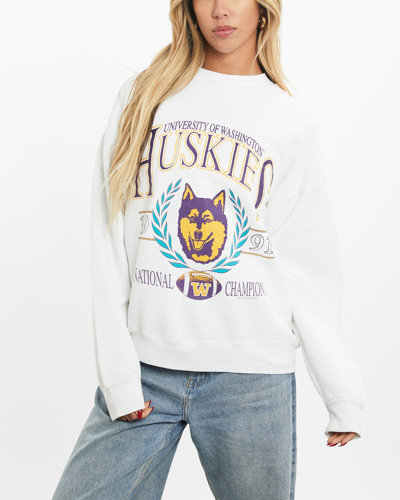 Vintage 1991 NCAA Washington Huskies Sweatshirt <br>XS , The Real Deal , newtown, sydney, australia, thrift store, opshop, preloved, secondhand, sustainable, retro, antique, 70s, 80s, 90s, 2000s, 00s, fashion, clothing, streetwear, trendy, garment, style, boutique, store, shop, archive, sale, cheap, best, top