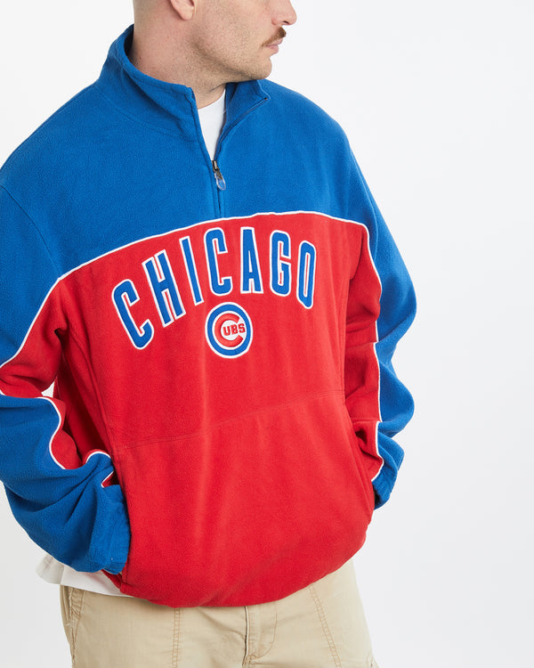 Vintage MLB Chicago Cubs Quarter Zip Fleece Sweatshirt <br>L , The Real Deal , newtown, sydney, australia, thrift store, opshop, preloved, secondhand, sustainable, retro, antique, 70s, 80s, 90s, 2000s, 00s, fashion, clothing, streetwear, trendy, garment, style, boutique, store, shop, archive, sale, cheap, best, top