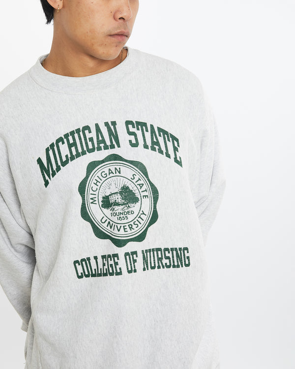 Vintage 90s Michigan State University Sweatshirt <br>XL , The Real Deal , newtown, sydney, australia, thrift store, opshop, preloved, secondhand, sustainable, retro, antique, 70s, 80s, 90s, 2000s, 00s, fashion, clothing, streetwear, trendy, garment, style, boutique, store, shop, archive, sale, cheap, best, top