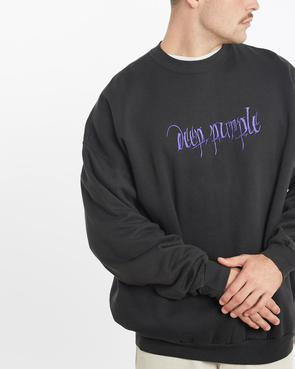 Vintage, 90s, Deep, Purple, Sweatshirt, The Real Deal, size extra large, colour Black, newtown, sydney, australia, thrift store, opshop, preloved, secondhand, sustainable, retro, antique, 70s, 80s, 90s, 2000s, 00s, fashion, clothing, streetwear, trendy, garment, style, boutique, store, shop, archive, sale, cheap, best, top, Sweats and hoodies