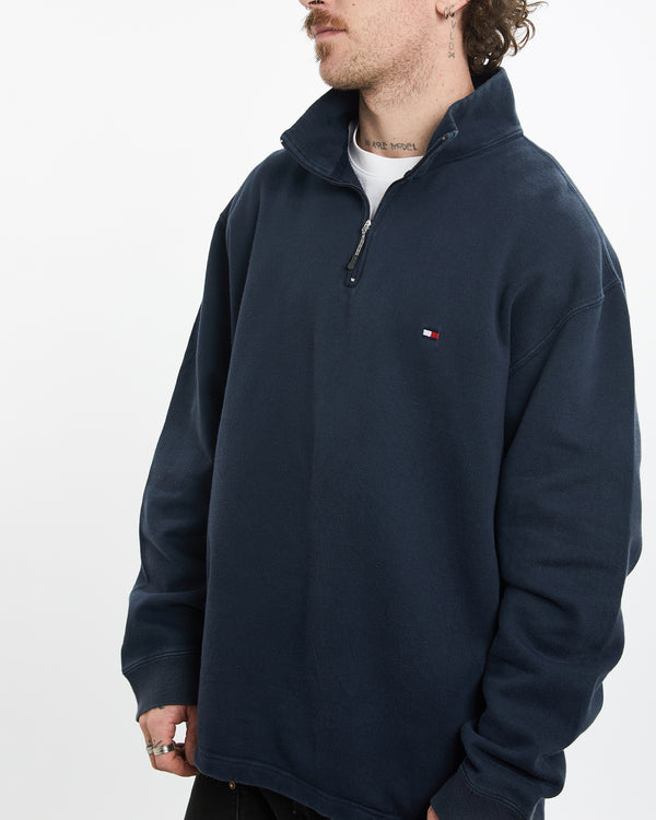 Vintage 90s Tommy Hilfiger Quarter Zip Sweatshirt <br>L